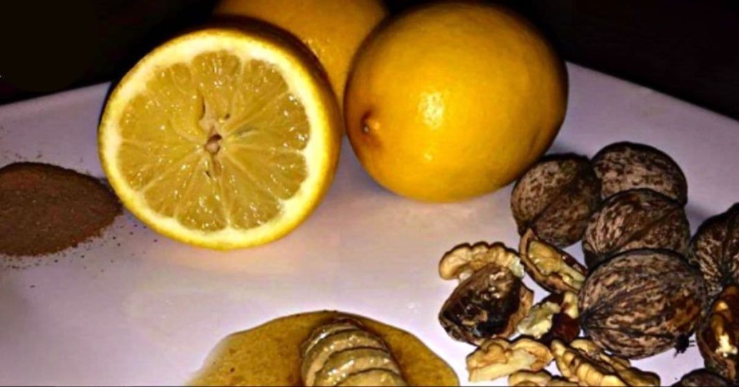 Honey, walnuts, cinnamon, lemon